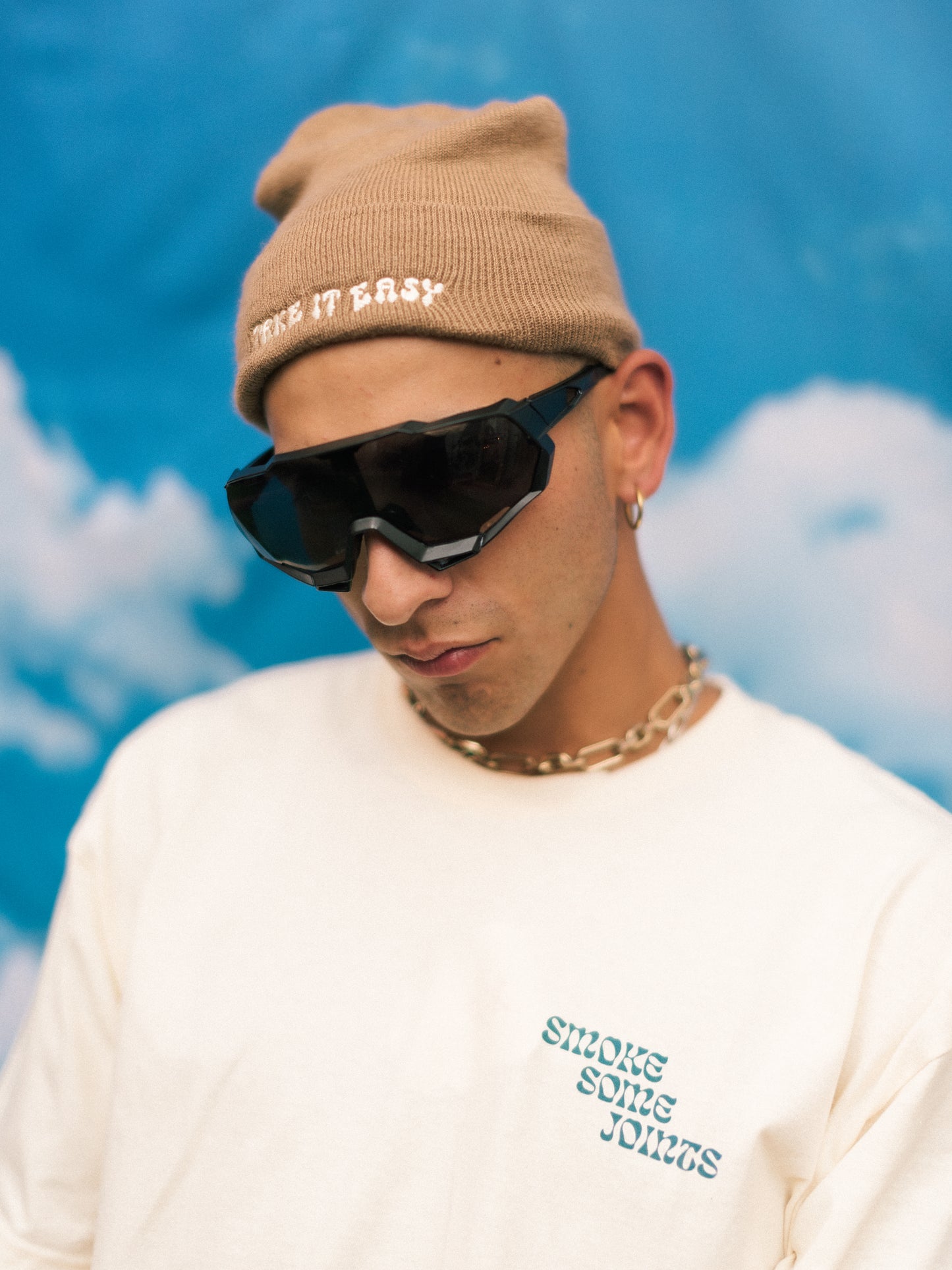 Beanie "Take It Easy" color café