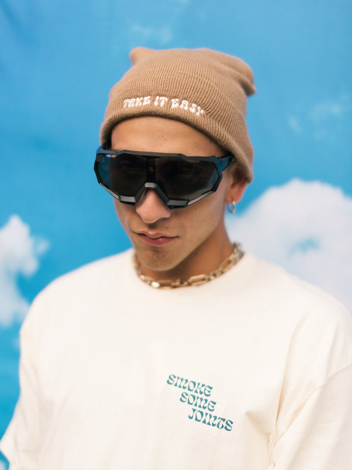 Beanie "Take It Easy" color café