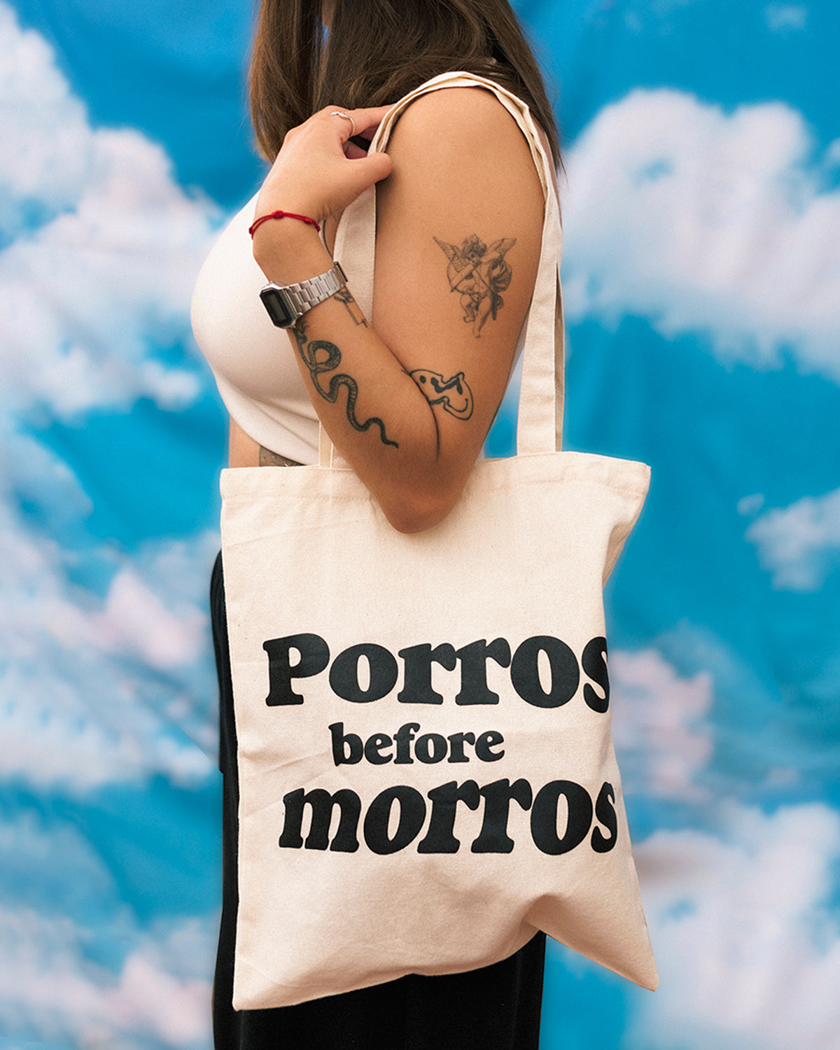 Tote Bag "Porros Before..." color crudo