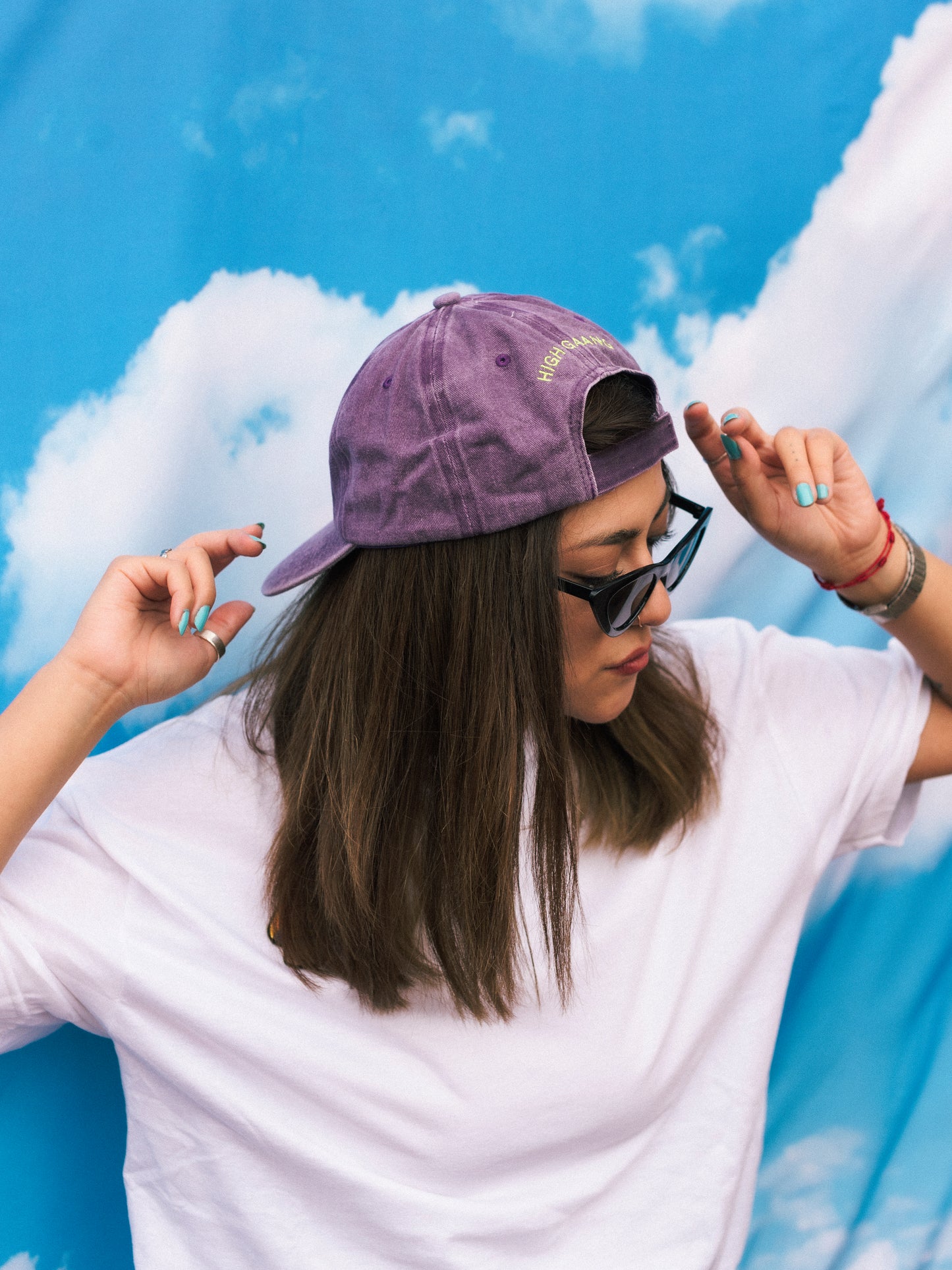 Gorra "Sol Yin Yang" color morado