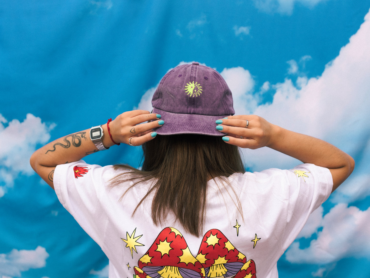 Gorra "Sol Yin Yang" color morado