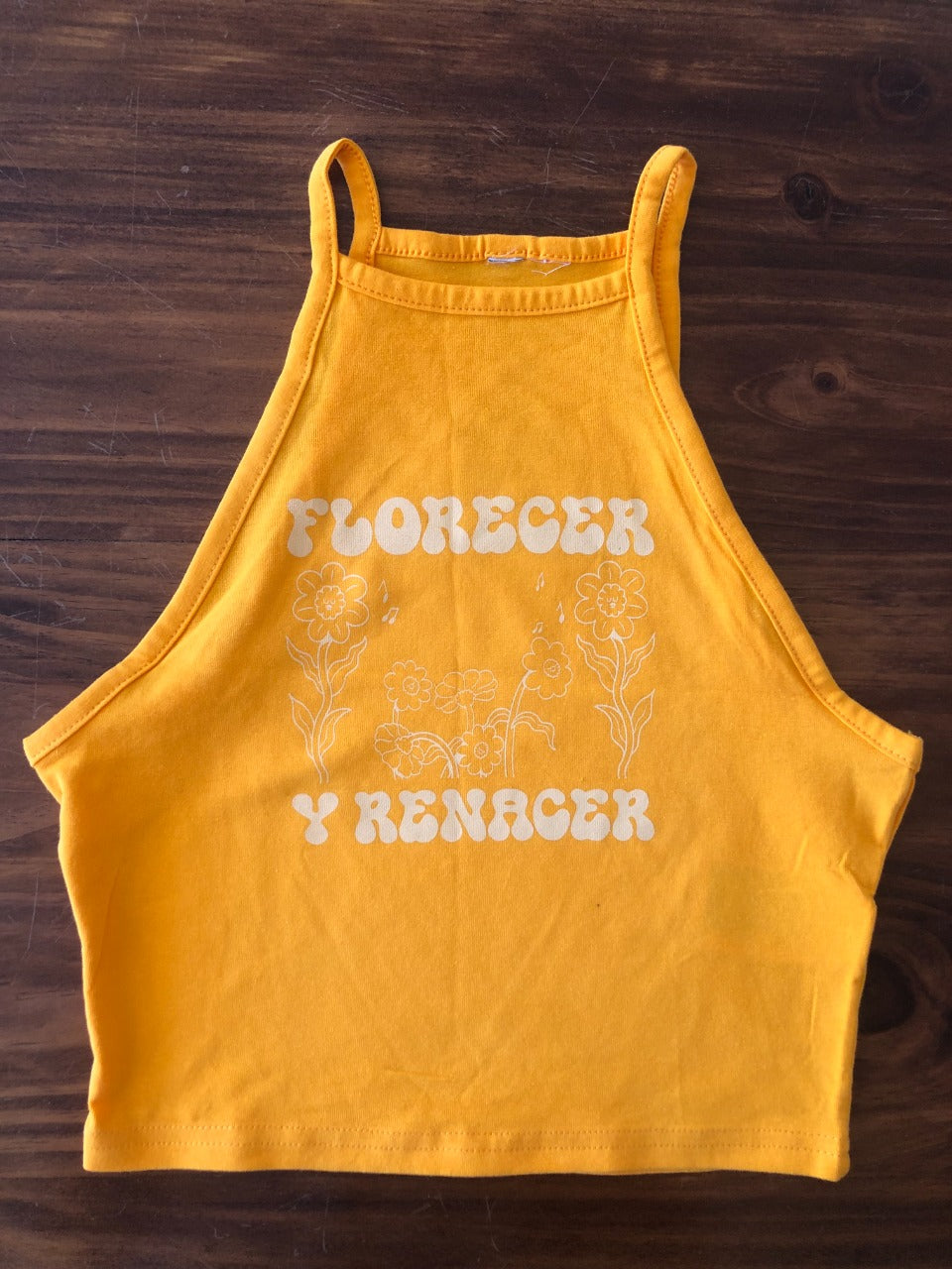 Top "Florecer y Renacer" color amarillo