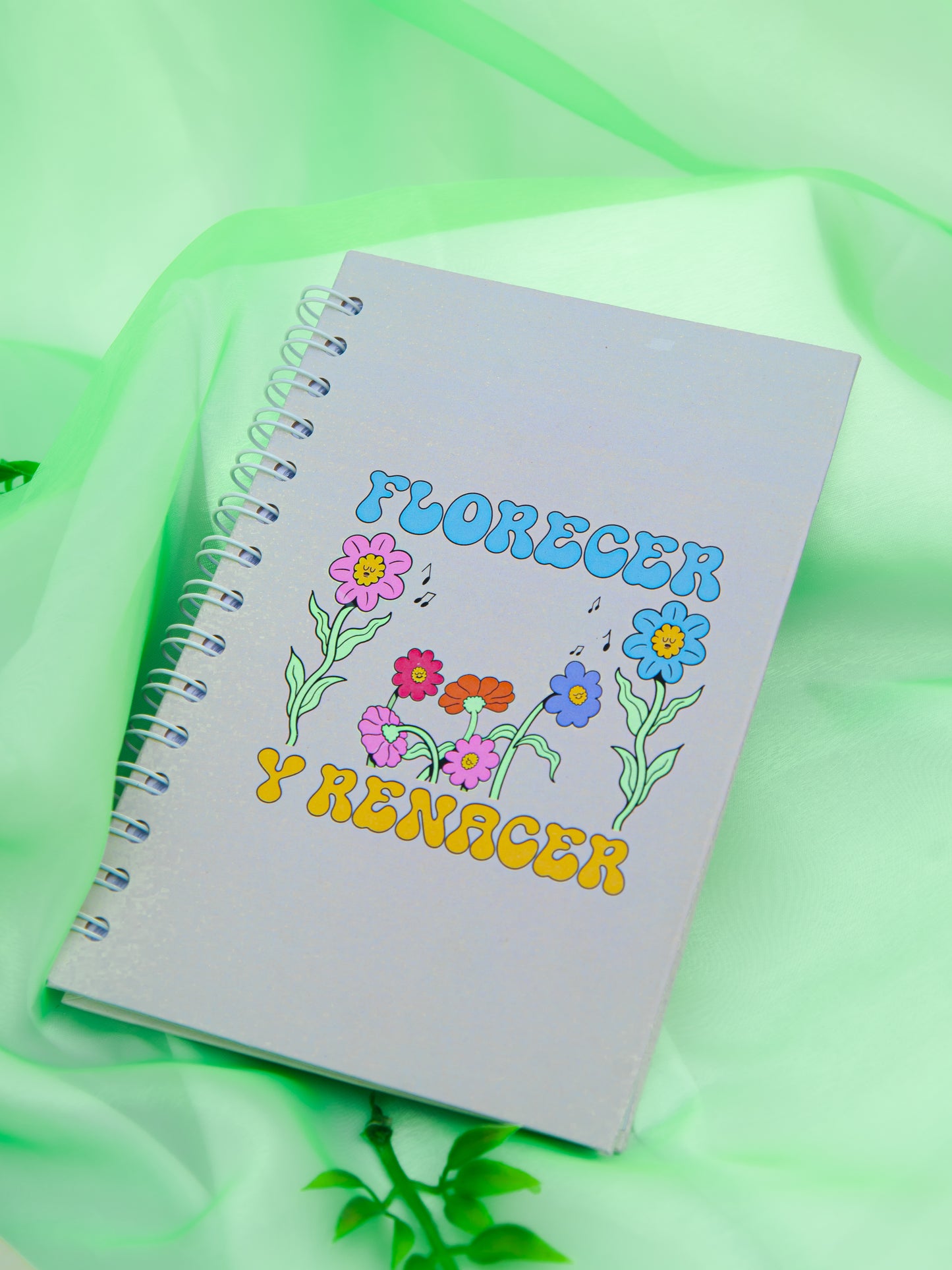 Libreta "Florecer y Renacer" color gris