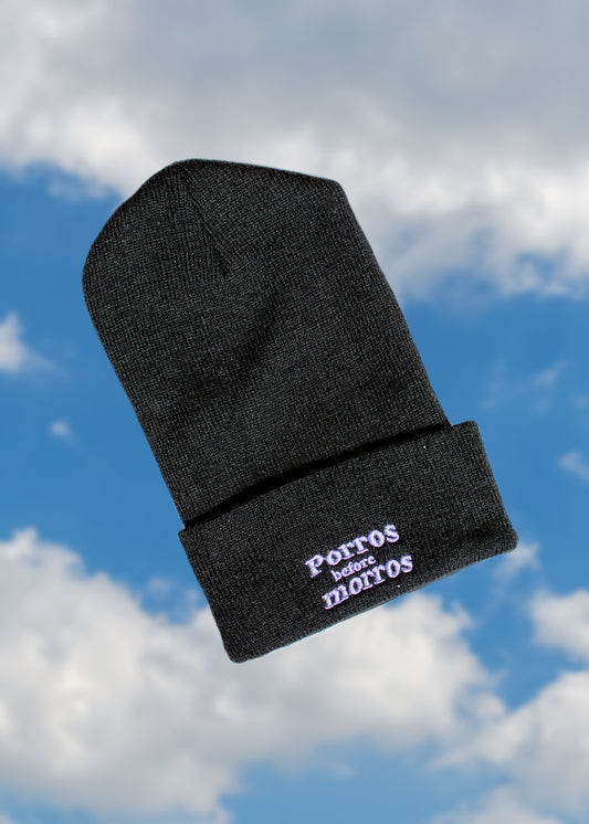 Beanie "Porros Before Morros" color negro