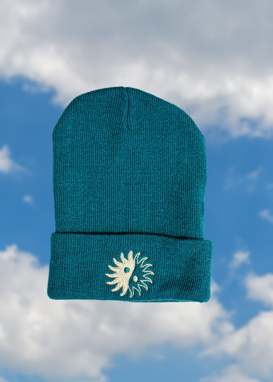 Beanie "Sol Yin Yang" color verde aqua